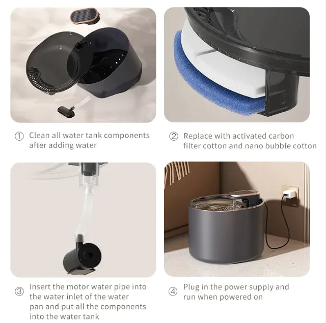 Automatic Pet Water Fountain – Ultra-Quiet USB Powered Hydration System for Cats & Dogs