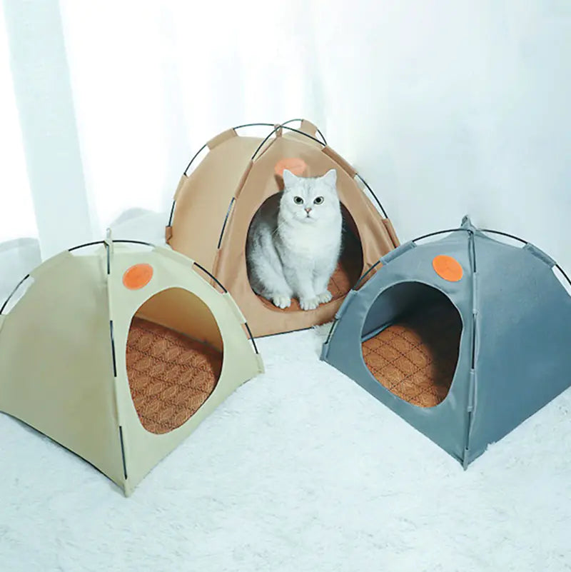 Cozy Indoor Cat Tent with Soft Cushion – Modern Hideaway Bed for Cats