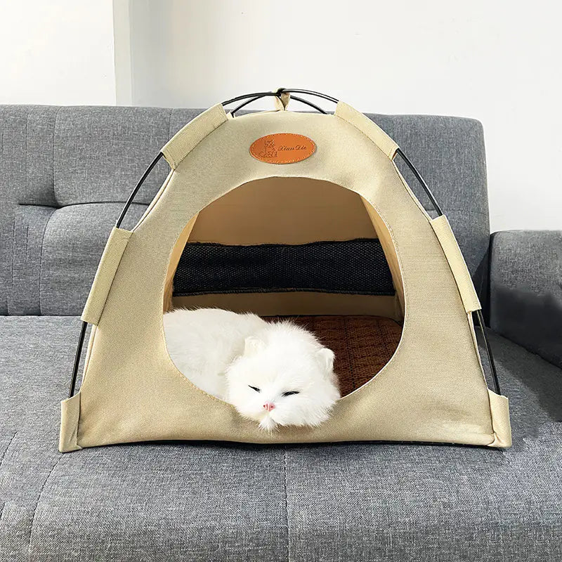 Cozy Indoor Cat Tent with Soft Cushion – Modern Hideaway Bed for Cats